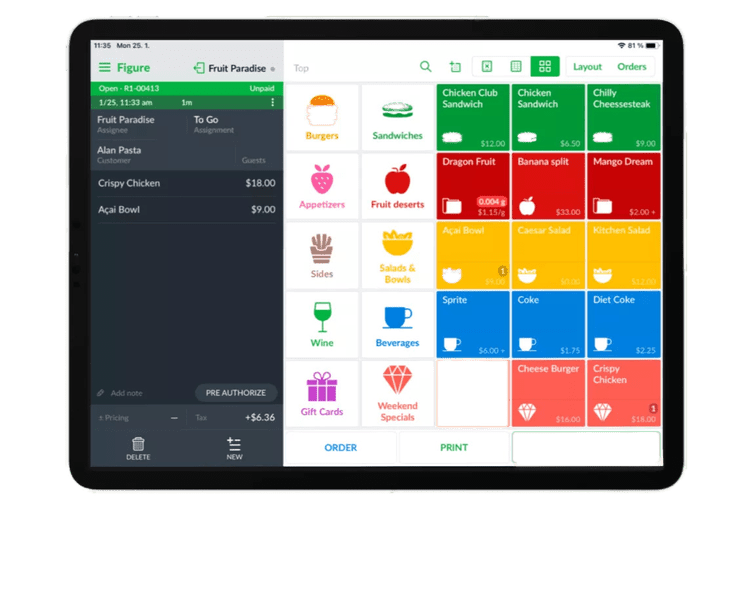 Figure POS touchscreen checkout